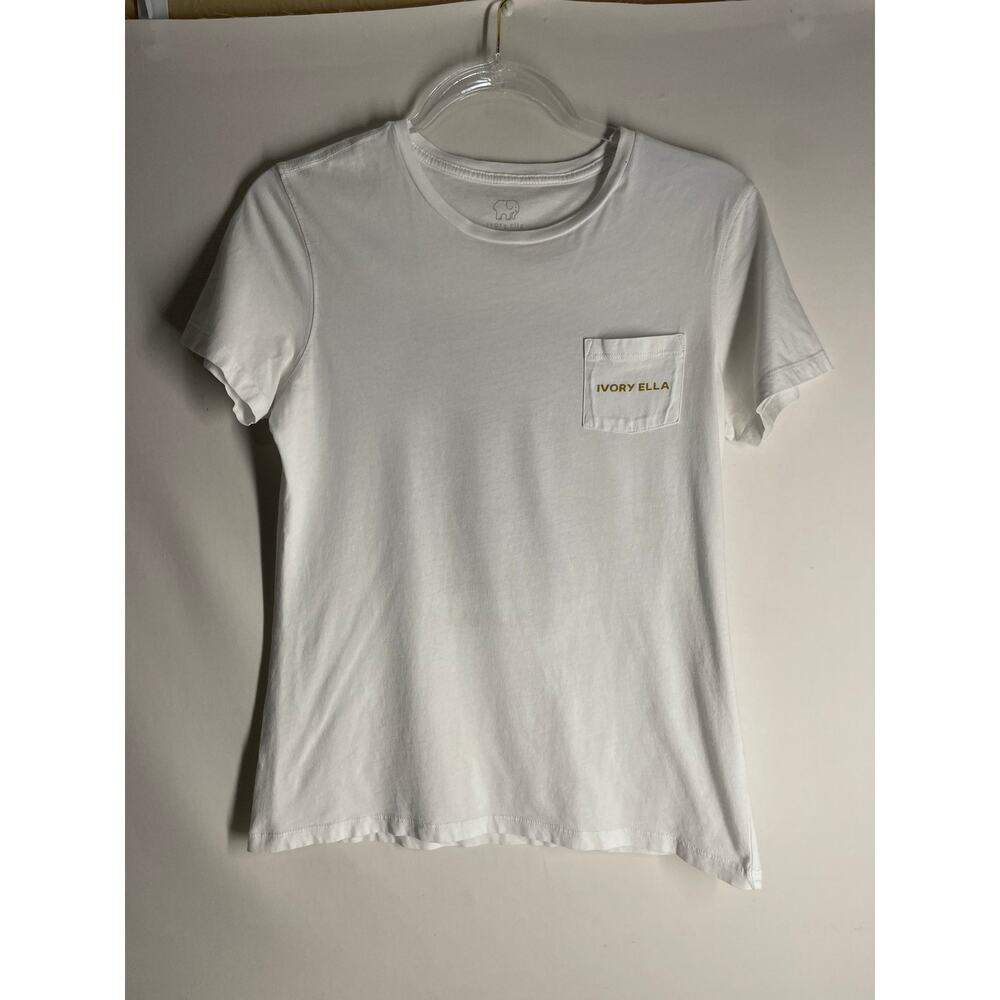 Ivory Ella White Short Sleeve Pocket T-shirt Cancer Awareness Printed Small